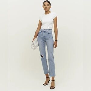 Reformation Cynthia High Rise Straight Jeans in Morey